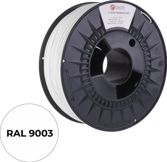 C-Tech C-Tech Trykkstreng (Filament) Premium Line Asa Transporthvit Ral9003 1.75 Mm 1 Kg