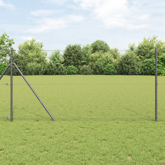 Gjerde med innlegg. Grå 1.2 x 10 m PVC belagt stål Gjerde med innlegg. Grå 1.2 x 10 m PVC belagt stål