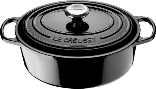Le Creuset  Signature støpejernsgryte oval 27 cm 4,1L svart blank