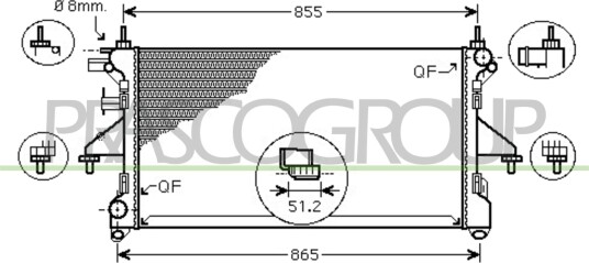 PRASCO CI954R005 Radiator motorkjøling PRASCO CI954R005 Radiator motorkjøling
