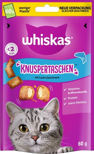 Whiskas Snacks Crunchy Pockets Laks 8 X 60 G