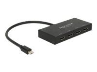 Delock Displayport 1.2 Splitter 1 x mini Displayport in > 4 x Displayport out 4K - video/lyd-splitter - 4 porter