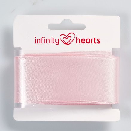 Infinity Hearts Satengbånd Dobbeltsidet 38mm 117 Lys Pink 5m