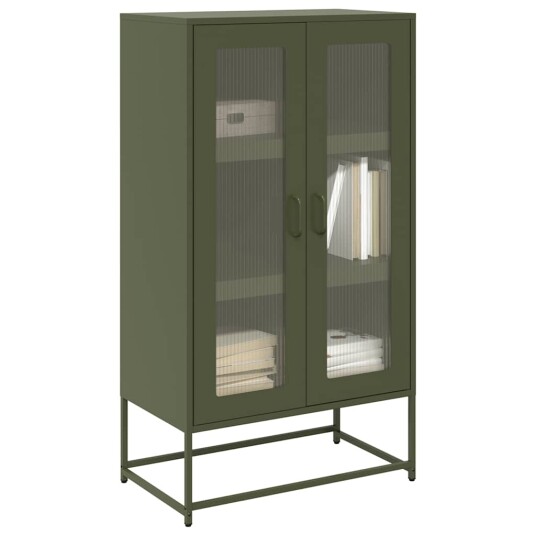 Highboard olivengrønn 68x39x123 cm stål 8721158371942