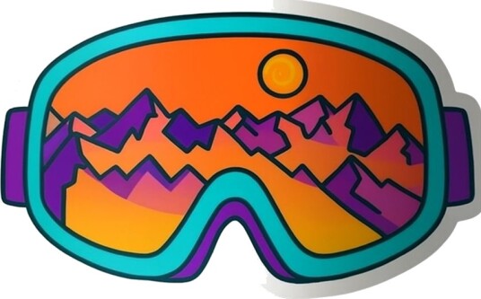 Klistremerke   Fjellski Goggles   4 Klistremerker