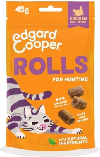 Edgard & Cooper™ Edgard&Cooper Rolls Mjukt Kattegodbiter Kylling & Kalkun 45 G