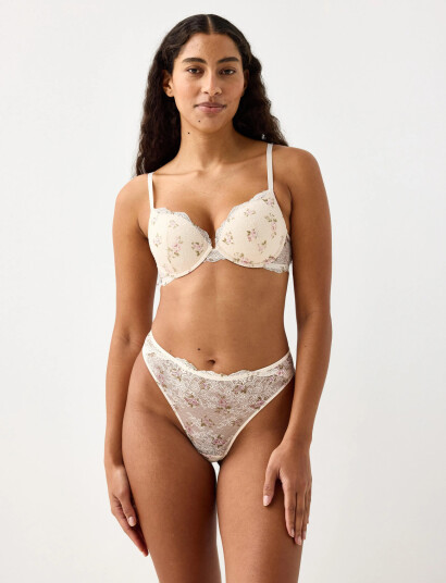 Lindex Bra Malva Push Up Valerie Lace Cream B x 75