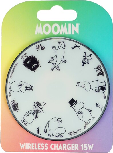 Moomin 15W trådløs lader Sort/Hvit