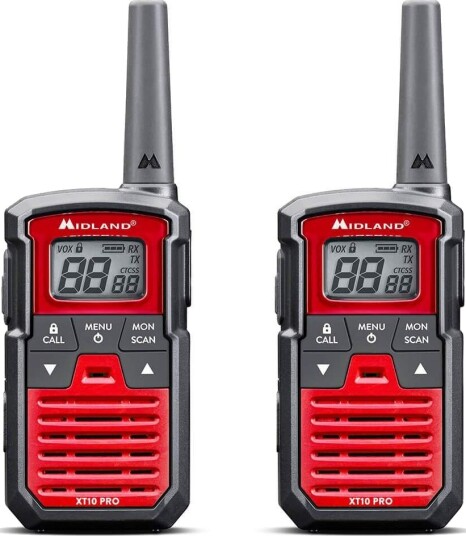 MIDLAND Walkie Talkie XT10 Pro Svart/Rød MIDLAND Walkie Talkie XT10 Pro Svart/Rød