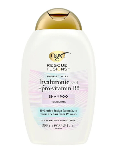 Ogx Rescue Fusions Sjampo med Hyaluronsyre 385 ml - Hvit