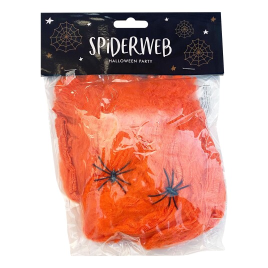 PartyDeco Oransje Spindelvev