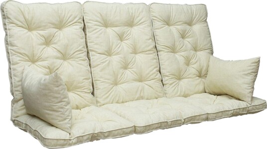 Sofapute med ryggstøtte Maxi Høy Rygg med Sideputer Beige Beige