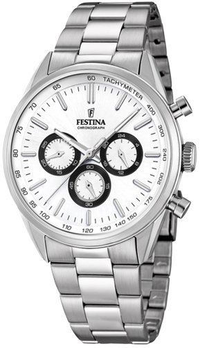 Festina Herreklokke F16820 Q Timeless Hvit/Stål Ø43.5 mm