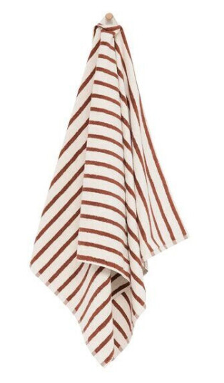 Høie Everyday stripe håndkle 50x90 cm terracotta Høie Everyday stripe håndkle 50x90 cm terracotta