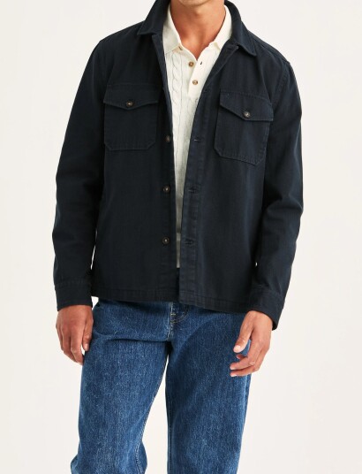 Morris Alain Twill Shirt Jacket Brown M