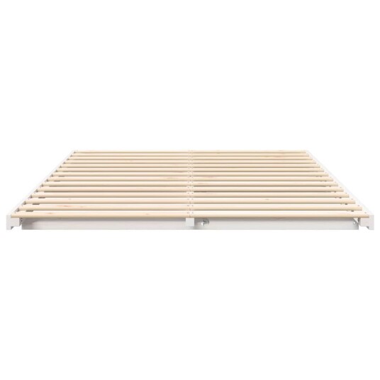 Gulvbedramme Hvit 160 x 200 cm Heltre furu