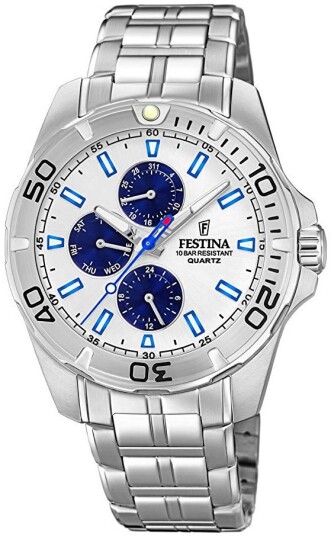 Festina Herreklokke F20445 1 Hvit/Stål Ø43 mm Festina Herreklokke F20445 1 Hvit/Stål Ø43 mm