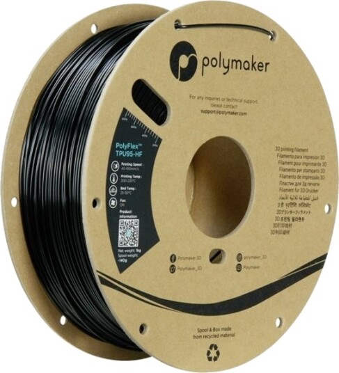 Polymaker PolyFlex TPU95-HF Filament 1.75 mm 1000 g Sort PD03001