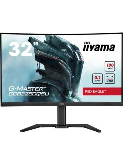 iiyama G-MASTER Red Eagle 32" Curved Gaming Monitor Dual QHD 180Hz VA Sort iiyama G-MASTER Red Eagle 32" Curved Gaming Monitor Dual QHD 180Hz VA Sort