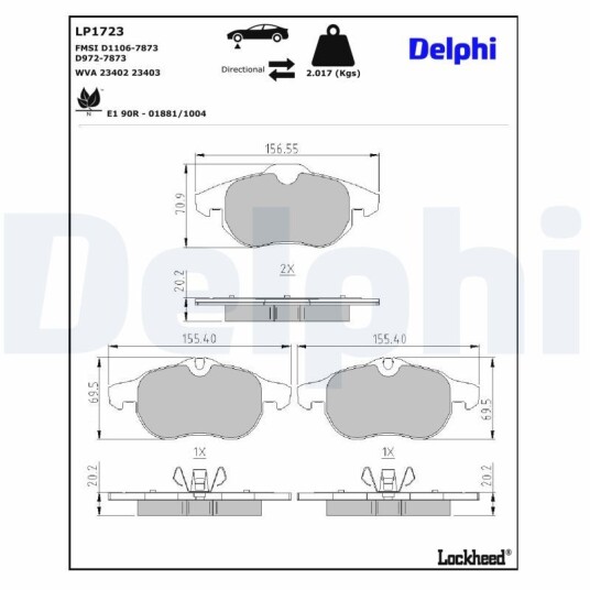 Bremseklosser DELPHI LP1723
