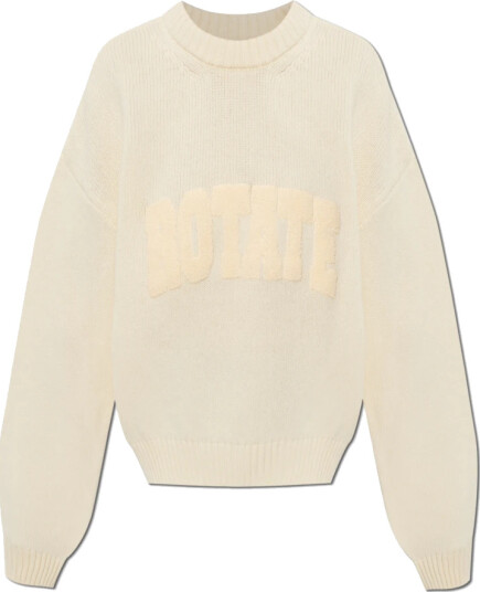 ROTATE Crewneck Sweater Cream XS ROTATE Crewneck Sweater Cream XS