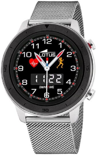 Lotus Herreklokke 50021/1 Smartime Sort/Stål Ø47 mm