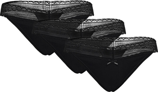 HUGO Triplet Lace String Black L