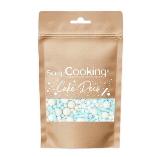 ScrapCooking   Kakestrø kuler/staver/sprinkel 70 g blå/hvit
