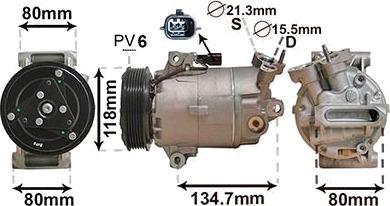 AC kompressor VAN WEZEL 3301K700
