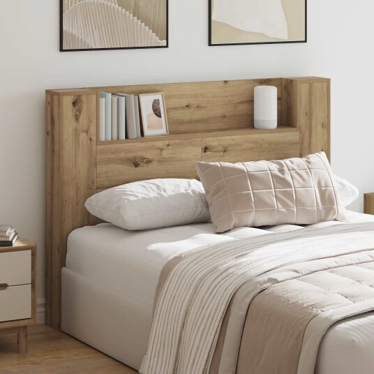 Hodegavlskap med LED Artisan Eik 140 x 16,5 x 103,5 cm