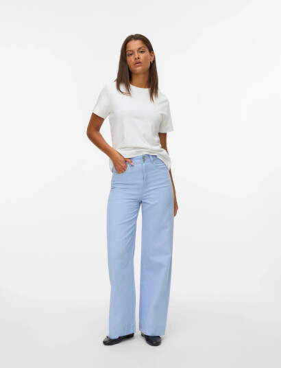 Vero Moda Vmkathy Hr Wide Colored Jeans   Blue   25 x 32