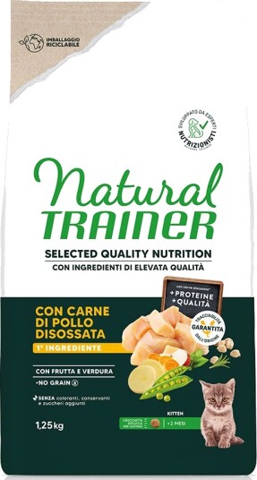 Natural Trainer Tørrfôr Selected Quality Nutrition Kitten Sparepakke Kylling 2 X 1.25 kg