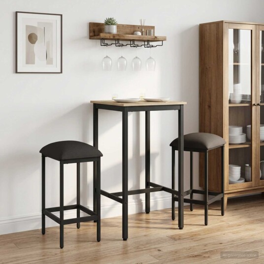 vidaXL Barstol 2 stk. Mørkegrå 40 x 32 x 64 cm Konstruert tre vidaXL Barstol 2 stk. Mørkegrå 40 x 32 x 64 cm Konstruert tre