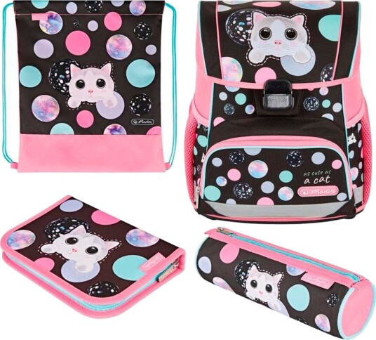 Herlitz Loop Plus Skolesekk Sett 16 Liter Cute Cat Herlitz Loop Plus Skolesekk Sett 16 Liter Cute Cat