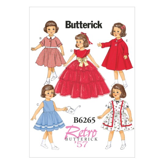 Butterick 6265- Retro dukkeklær STRL: Alle størrelser inkludert