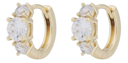 SNÖ Of Sweden Jen Stone Ring Earrings Gold Clear Onesize SNÖ Of Sweden Jen Stone Ring Earrings Gold Clear Onesize