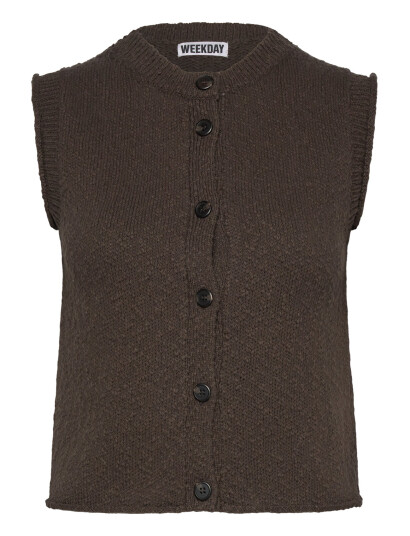 Weekday Knitted Vest - Brown - XS