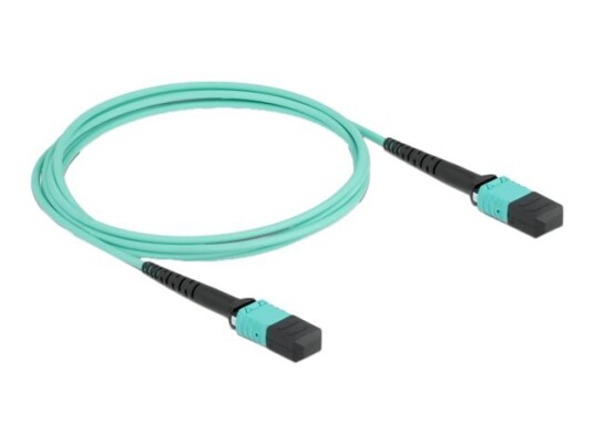 Delock - Trunk Kabel - Mpo Multi-Modus (Hun) Til Mpo Multi-Modus (Hun) - 2 M. - 3 Mm - Fiberoptisk - 50 / 125 My - Om4 - Halogenfri - Akvamarin