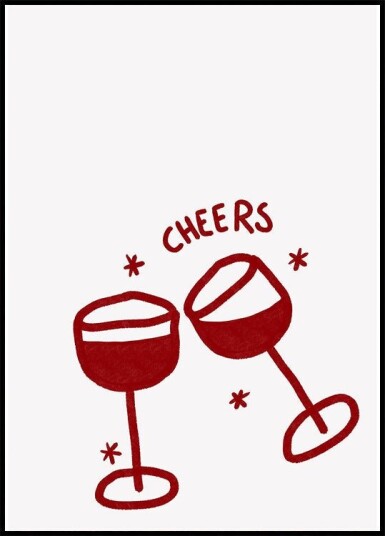 Wine Glass Celebration Poster Plakat / 30x40cm