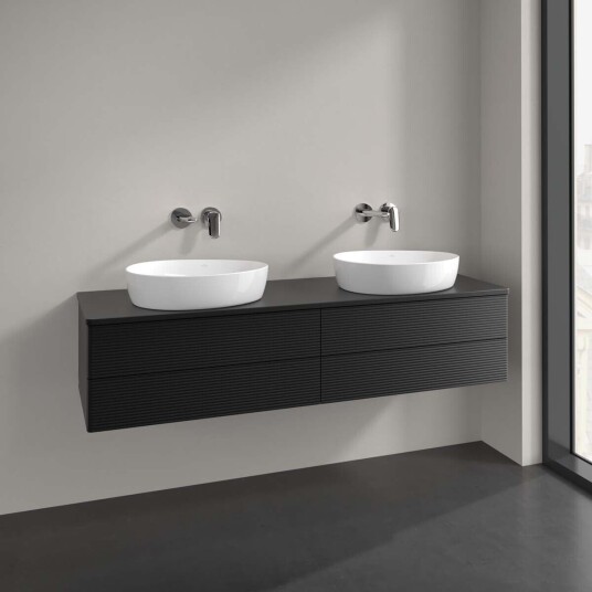 Villeroy & Boch Antao Servantskap med 4 skuffer 160x50x36 cm u/lys Sort Matt Villeroy & Boch Antao Servantskap med 4 skuffer 160x50x36 cm u/lys Sort Matt