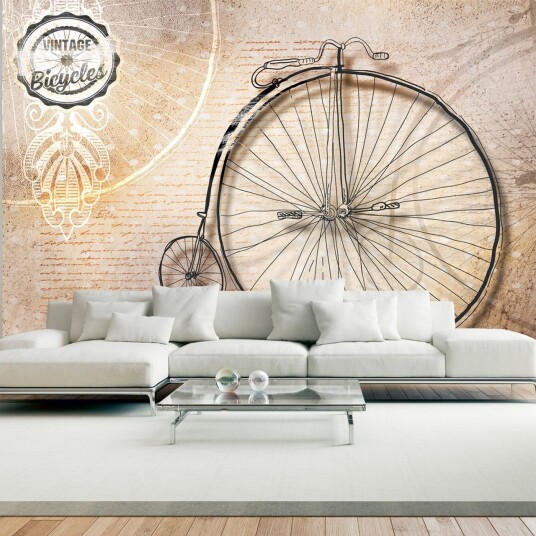 Fototapet Vintage Bicycles Sepia 150x105 - Artgeist sp. z o. o.