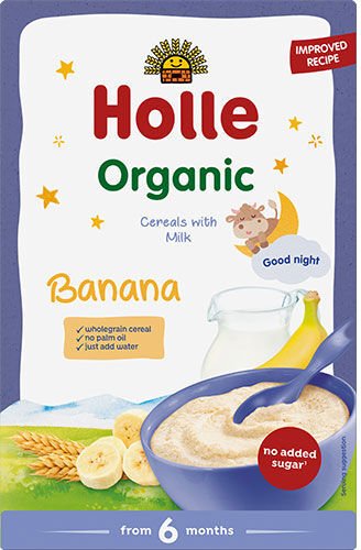 Holle Fullkornsgrøt med melk og banan Øko