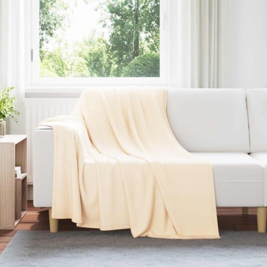vidaXL Kastepledd 6 pcs Krem 200 x 150 cm Fleece