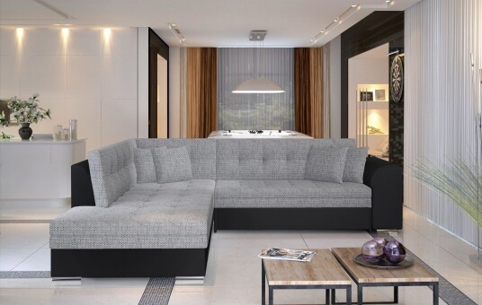 Moclino Hjørnesovesofa Grå/Svart