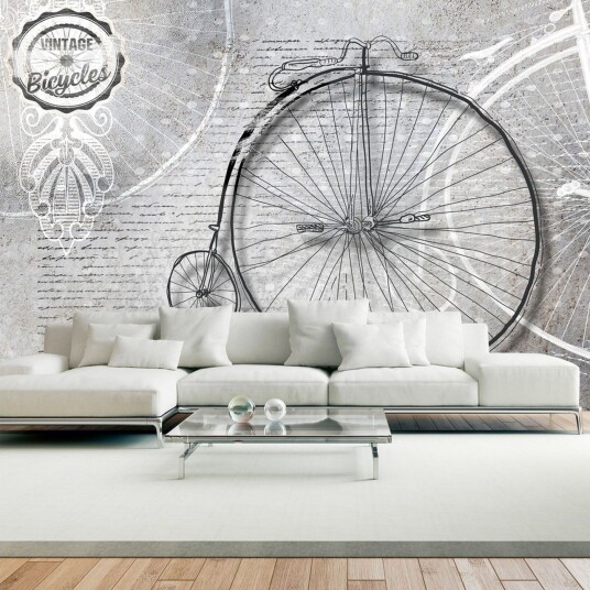 Fototapet Vintage Bicycles Black And White 100x70 - Artgeist sp. z o. o.