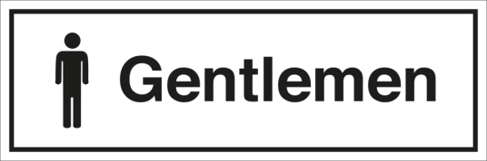 Gentlemen - Toilet sign - Plast - 100 x 300 mm
