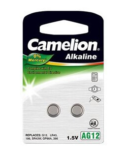Camelion AG12-BP2 - Batteri 2 x LR43 - Alkalisk - 108 mAh Camelion AG12-BP2 - Batteri 2 x LR43 - Alkalisk - 108 mAh