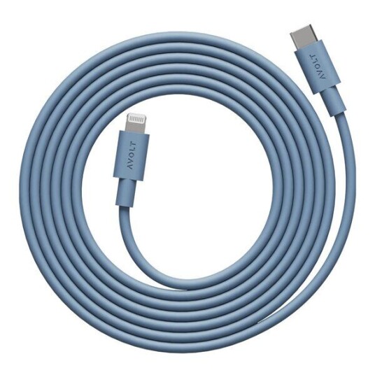 Avolt 2m USB-C til Lightning ladekabel Shark Blue