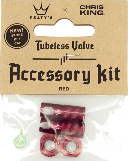 Peatys x ChrisKing Tubeless Ventil Kit Rød Peatys x ChrisKing Tubeless Ventil Kit Rød