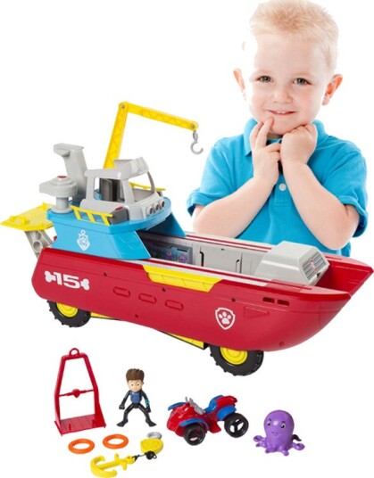 Paw Patrol Sea Patroller Med Lys Og Lyd Lekesett Med Ryder-Figur Og Tilbehør